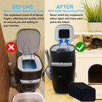 Pet safe charcoal filter replacement pad being installed in standard pail