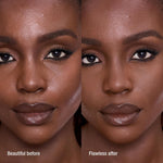 Close up of Charlotte Tilbury setting powder applicator puff