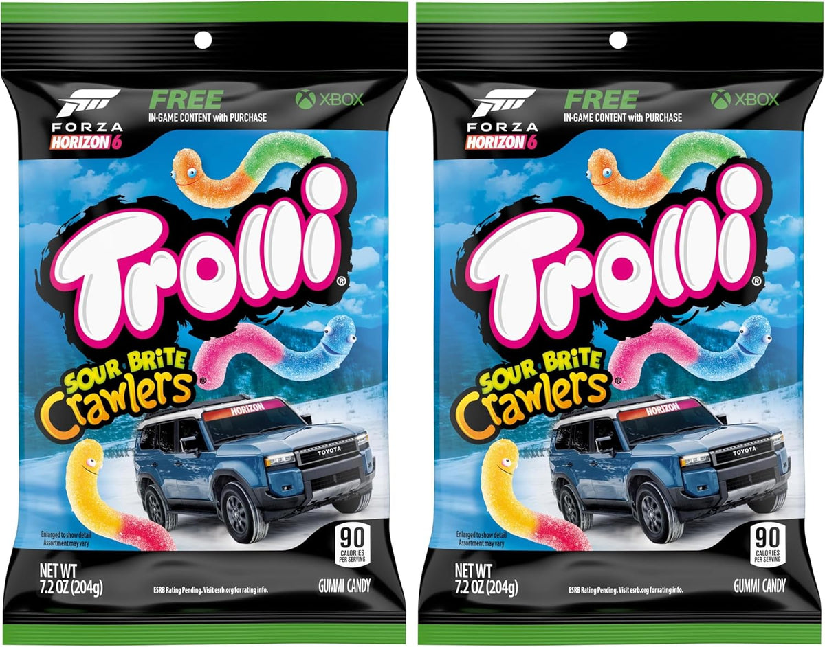 Trolli Sour Brite Crawlers Candy, Cherry-Lemon, Strawberry-Grape & Orange-Lime, Sweet and Sour, Gummy Worms, 7.2 oz - Image 9