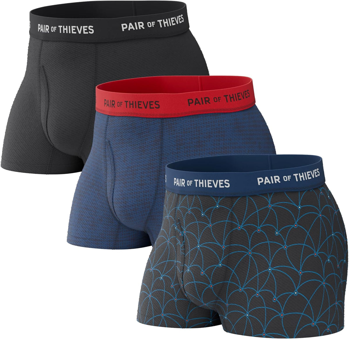 Pair of Thieves men super fit trunks front view breathable mesh