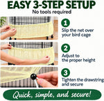 Shappy Bird Cage Net Cover Seed Catcher, 118 x 15 Inch/ 300 x 37 cm, Yellow - Image 5