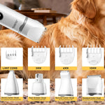 JIUWIIL cordless pet shaver being used for grooming dog paw pads safely