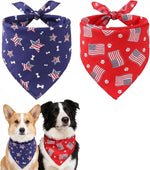 Tinsow American flag dog bandana set front view