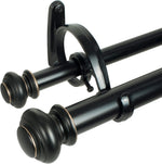 Decopolitan Urn Telescoping Double Drapery Rod Set, 72-144", Antique Bronze - Image 1
