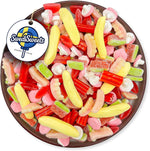 Soft foam candy assortment pack next to a hot beverage.