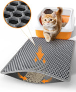 Powools waterproof cat litter mat placed under food bowls