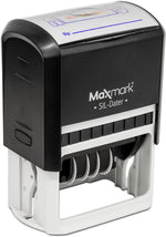 MaxMark office date stamp dual-color ink impression sample