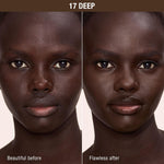 Charlotte Tilbury full coverage liquid concealer swatched on deep skin tone