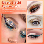 Spdoo metallic shimmer eyeshadow and eyeliner swatch view