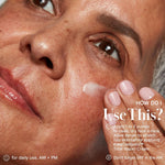 Hyaluronic acid and peptide skin tightening serum application view