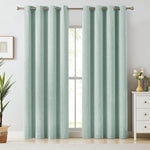 Melodieux Elegant Cotton Wide Blackout Curtains for Sliding Glass Door Living Room Thermal Insulated Grommet Drapes, 100 by 84 Inch, Grey (1 Panel) - Image 12