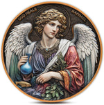 Vitoleo Archangel Raphael healing prayer coin front view showing full color design