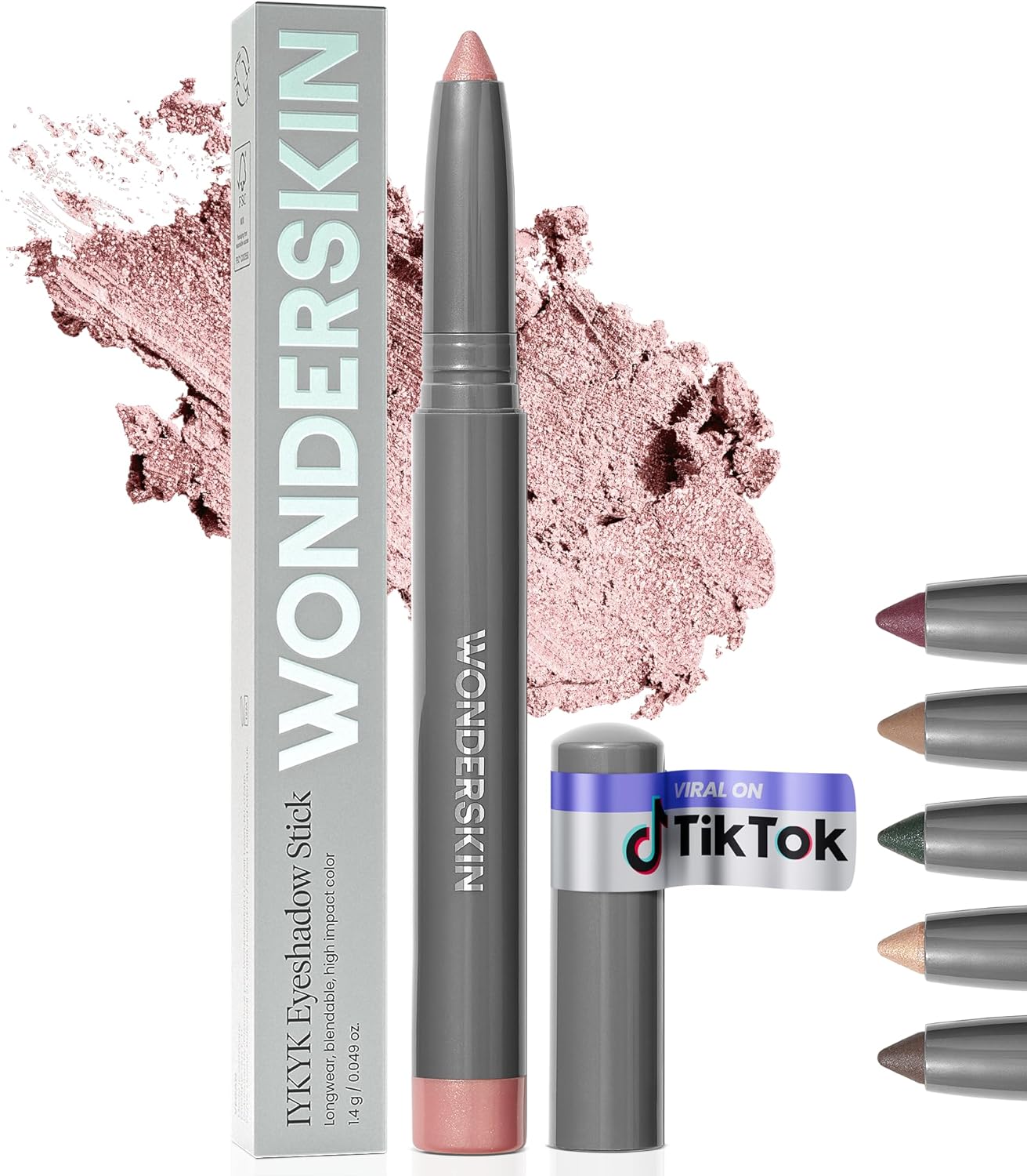 Wonderskin IYKYK Eyeshadow Stick Pink Quartz front view longwear cosmetic