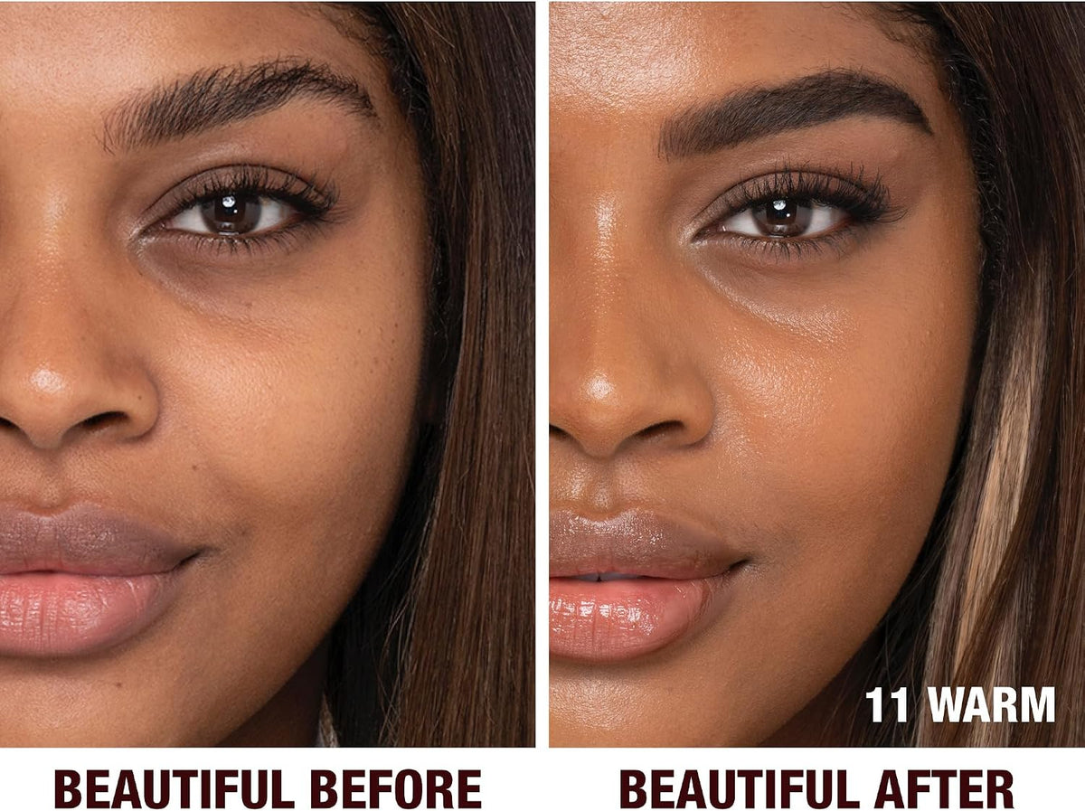 Hydrating liquid makeup tube texture swatch for radiant skin.