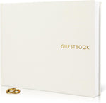 Zicoto linen wedding guest book beige cover front view