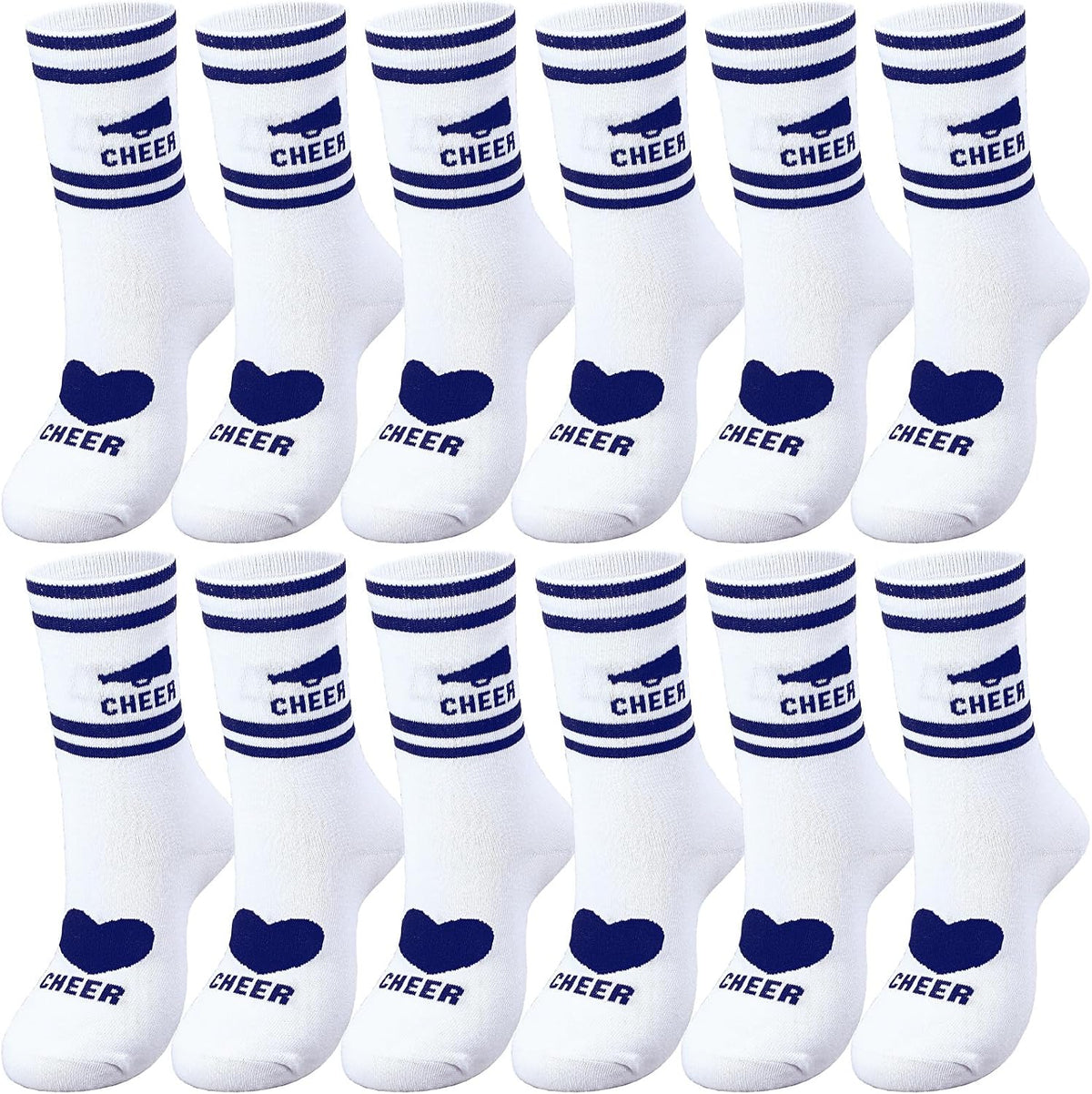 Cutecrop 12/24/48 Pairs Cheerleader Gifts Cheerleader Socks Cheer Ankle Sock for Women Girls Team Cheer Accessories - Image 9