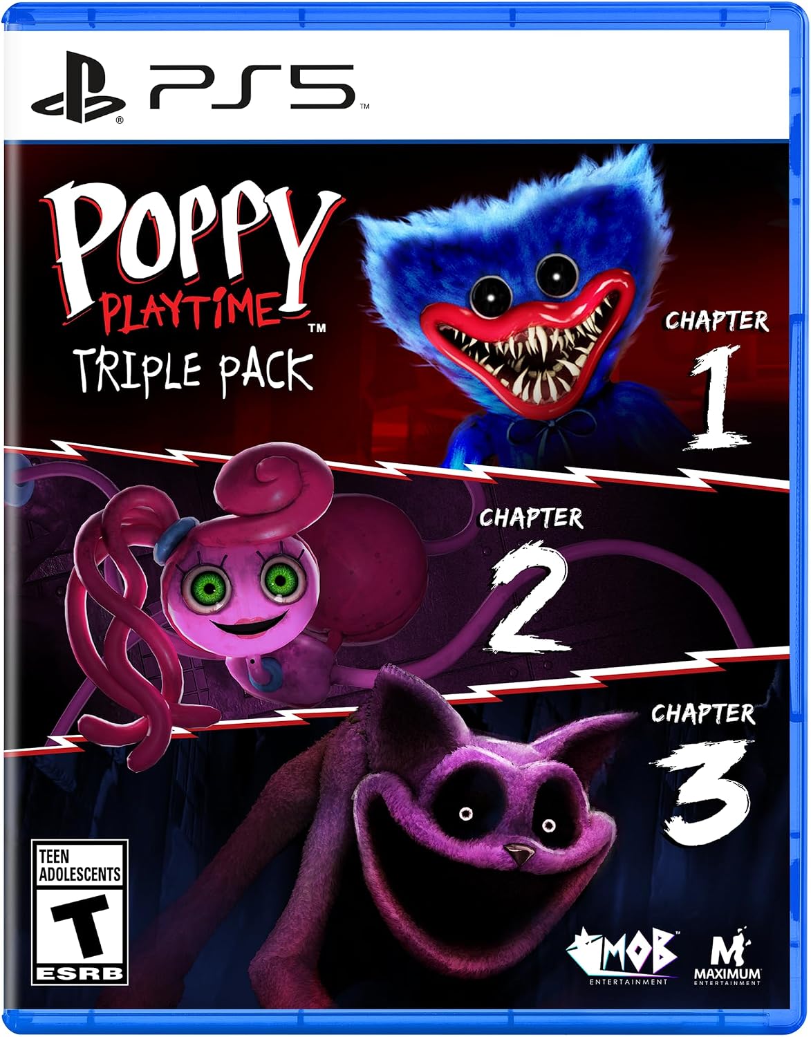 Maximum Entertainment Poppy Playtime Triple Pack PS5 front view disc case