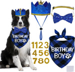 STMK Dog Birthday Party Supplies, Multi Size Dog Birthday Hat with Numbers Bandana Bow Tie for Small Dogs Pets (Blue, Small) - Image 9