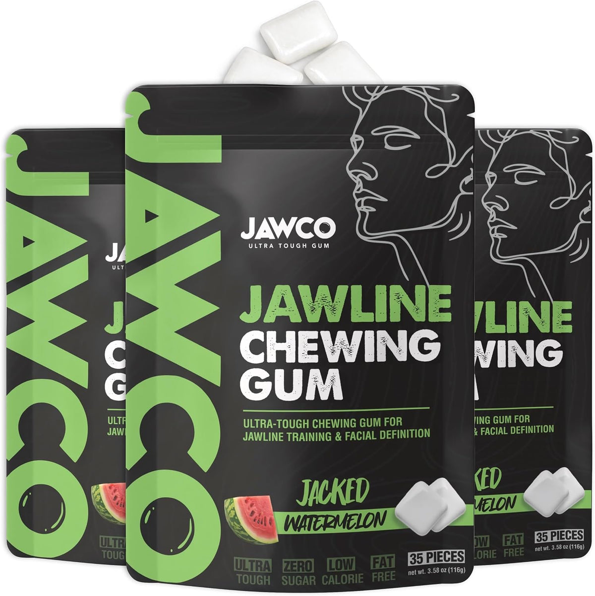 JAWCO Ultra-tough Jawline Chewing Gum | Get a Stronger, Squarer Jawline | Jaw Training Hard Gum | Chisel, Sculpt, Tone your Jaw | 15X Hardness | Facial Fitness Mewing Gum | Mighty Mint (1-Pack) - Image 15