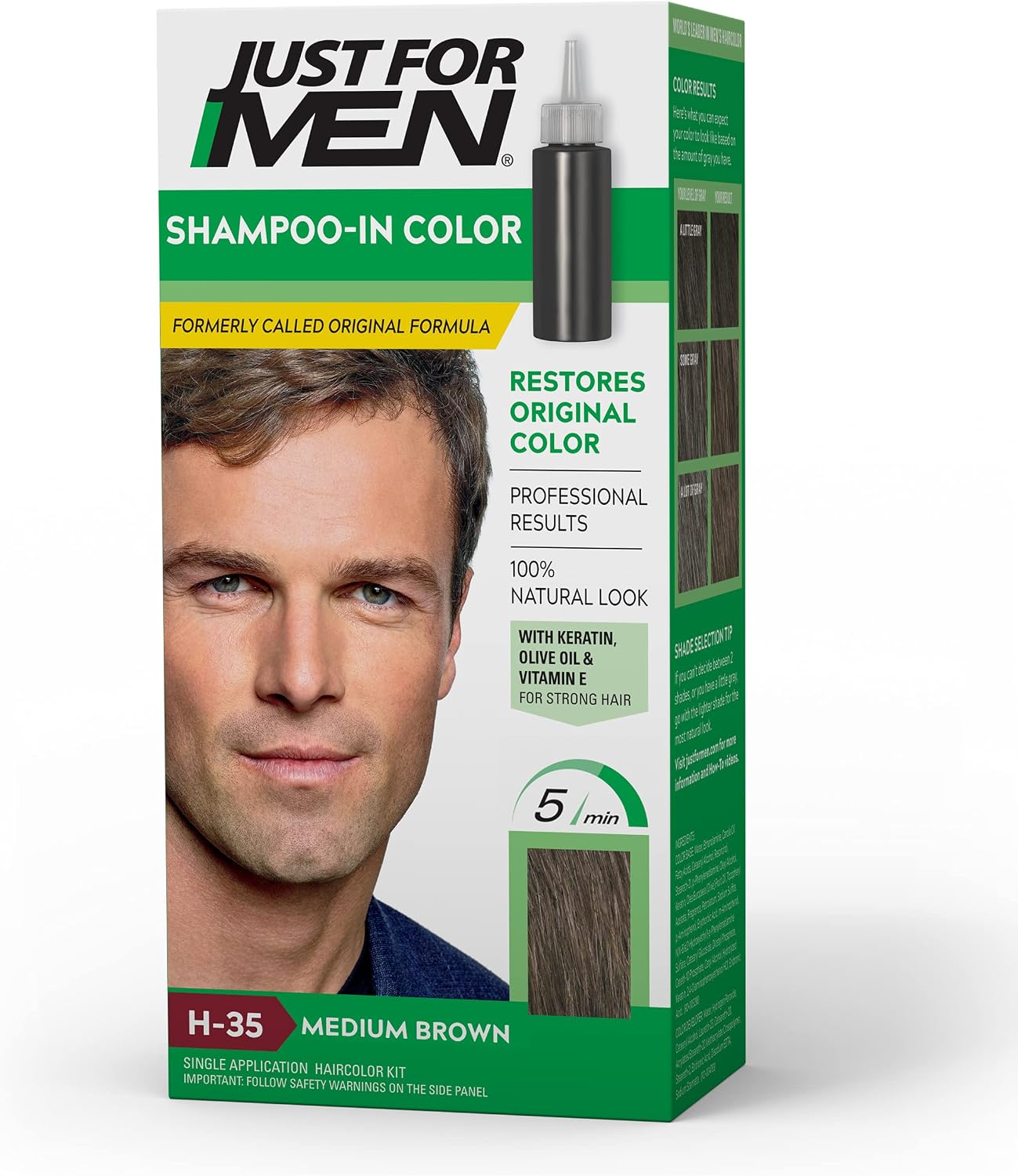 Just For Men Shampoo-In Color Medium Brown H-35 front view