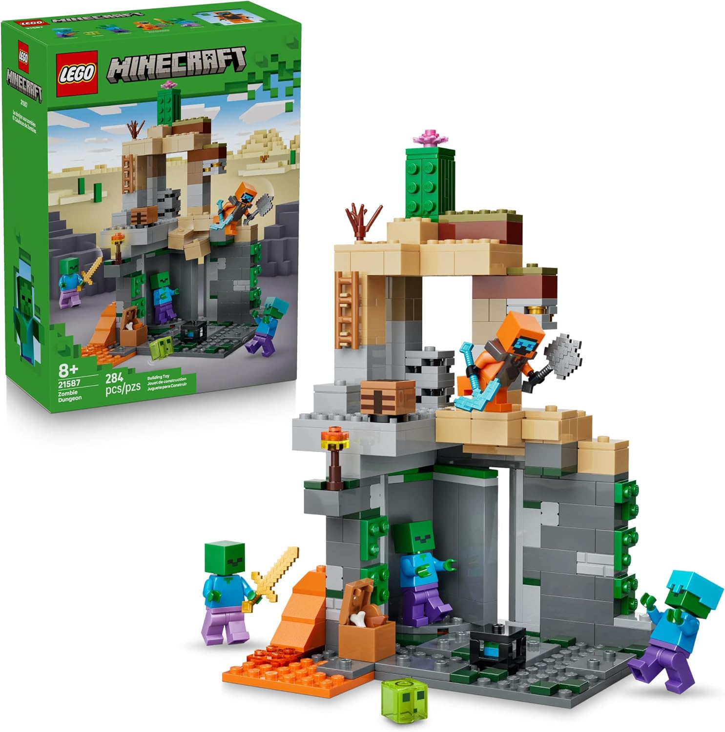 Lego Minecraft Zombie Dungeon 21587 front view building set