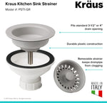 Kraus grey strainer basket top angle