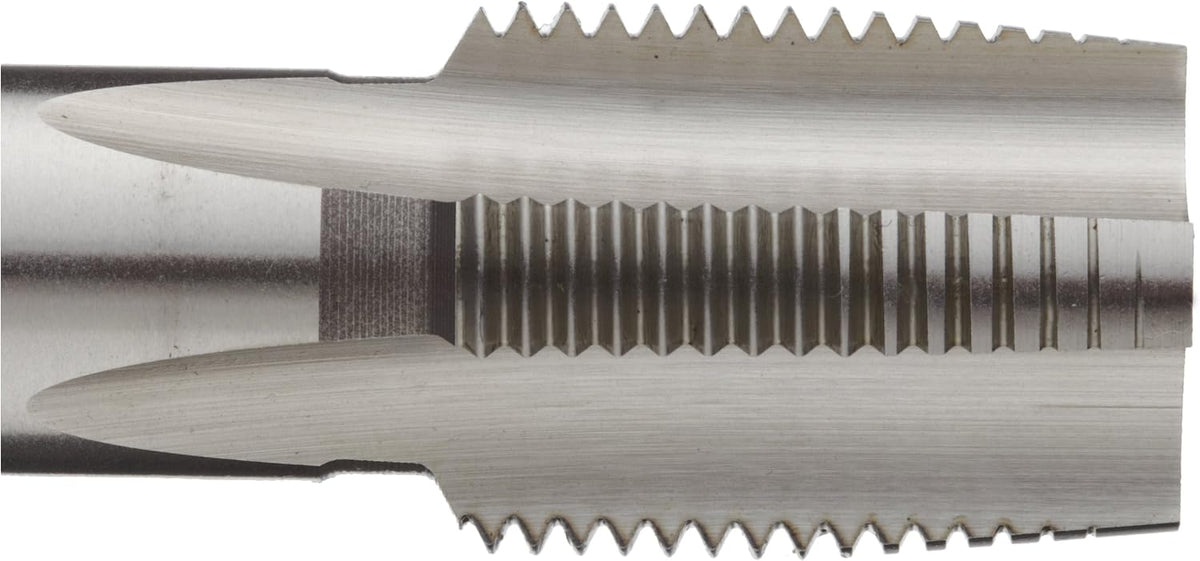 Round shank and square end feature of the Dormer pipe tap.