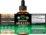 Nutraharmony organic mullein extract bottle supplement facts label