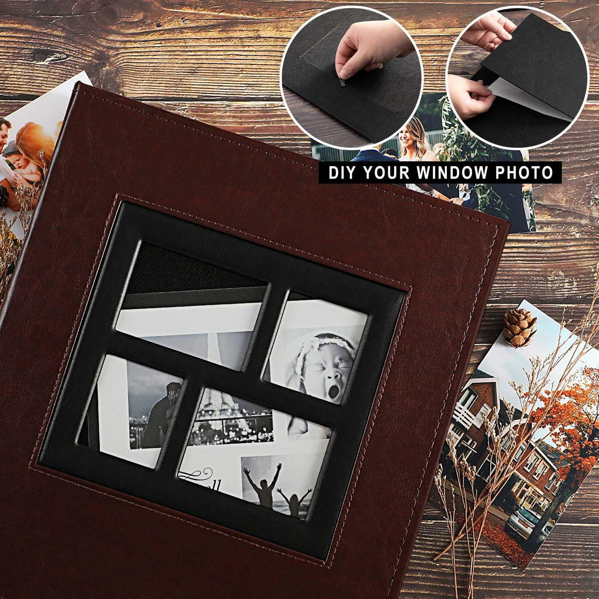 Ywlake Photo Album 4x6 500 Pockets Photos, Extra Large Capacity Family Wedding Picture Albums Holds 500 Horizontal and Vertical Photos Brown - Image 4