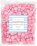 Imported strawberry flavored pink candy pieces individually wrapped