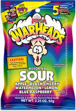 Warheads assorted fruit flavors hard candy selection close up view