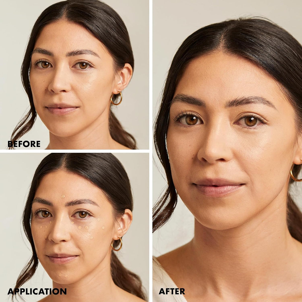 Milani longwear concealer applied on skin for coverage test