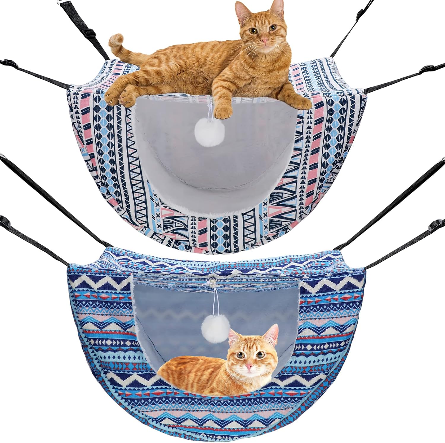 Unittype 2-piece cat cage hammock set in boho style