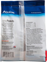 Premium protein rich cichlid food packaging showing ingredients list and nutritional values