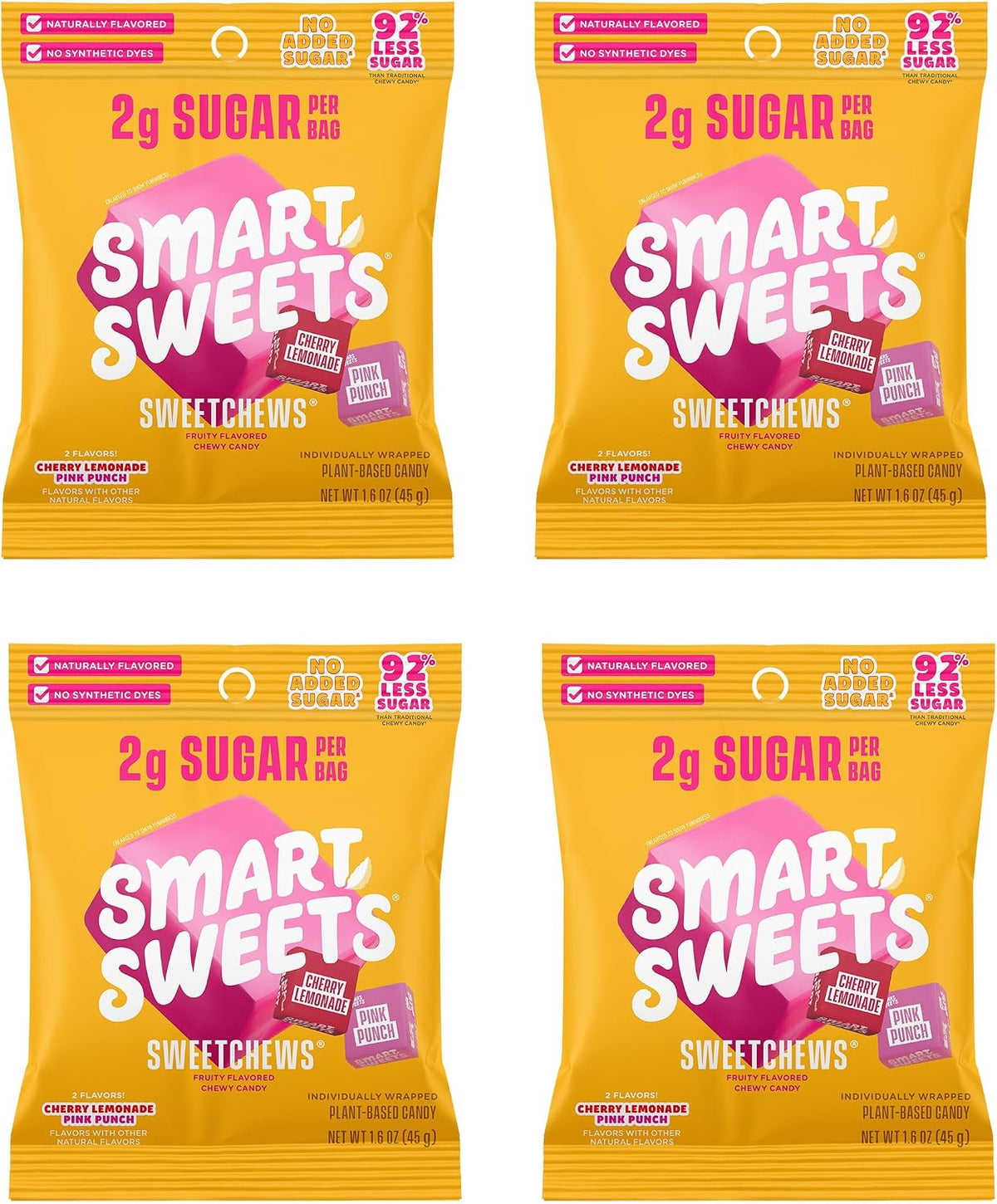 SmartSweets Dream Puffs, Gluten Free Foam Candy, Plant Based Healthy Snacks For Adults & Kids, Low Calorie, Low Sugar, No Artificial Sweeteners, Strawberry & Peach Flavors, 50g Bags, 4 Pack - Image 11