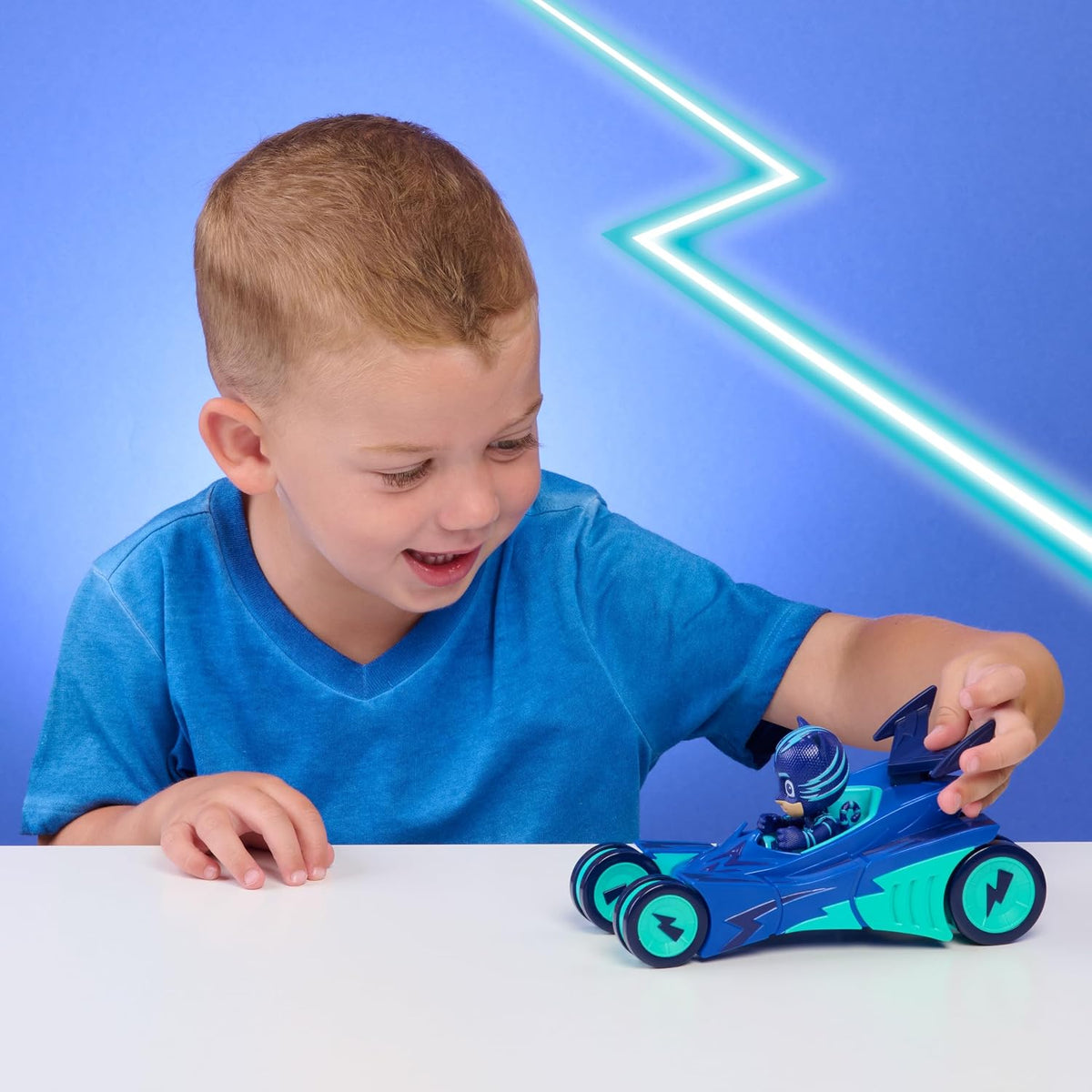 PJ Masks Catboy & Cat-Car Articulated Blue Action Figure and Vehicle Set - Image 2
