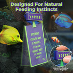 YOBBAI swinging motion aquarium feeder with honeycomb grid enclosure