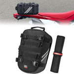 KEMIMOTO motorcycle rear fender tail bag front view mounted on a dual sport bike