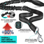 Qltytoy dual dog walking belt showing the slim partitioned pouch holding a smartphone and keys.