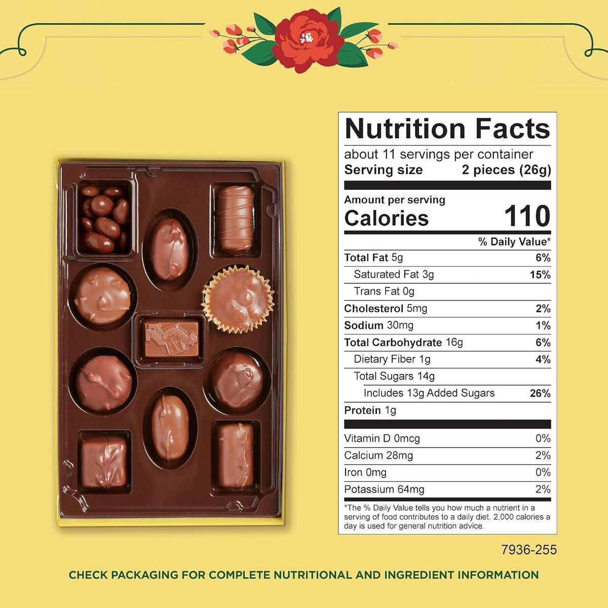 Whitman's Sampler 22 pieces assorted milk chocolate gift box displayed open with unique flavors.