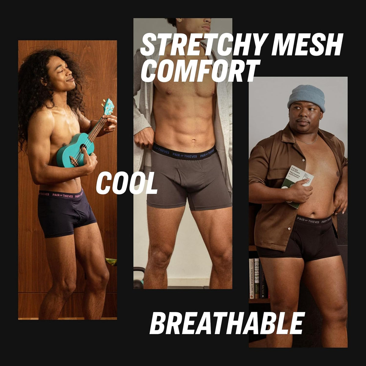 Pair of Thieves men boxer briefs side profile view