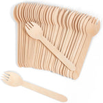 ANTETOK disposable wood cutlery sporks 100 pack front view packaging