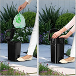 Side view showing compact size of portable pet trash can