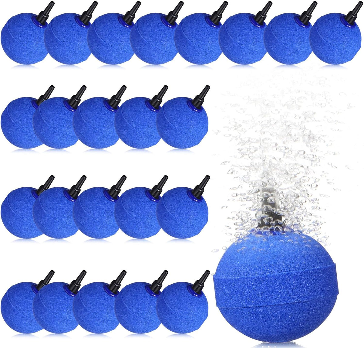 Therwen 24 pack aquarium air stone front view