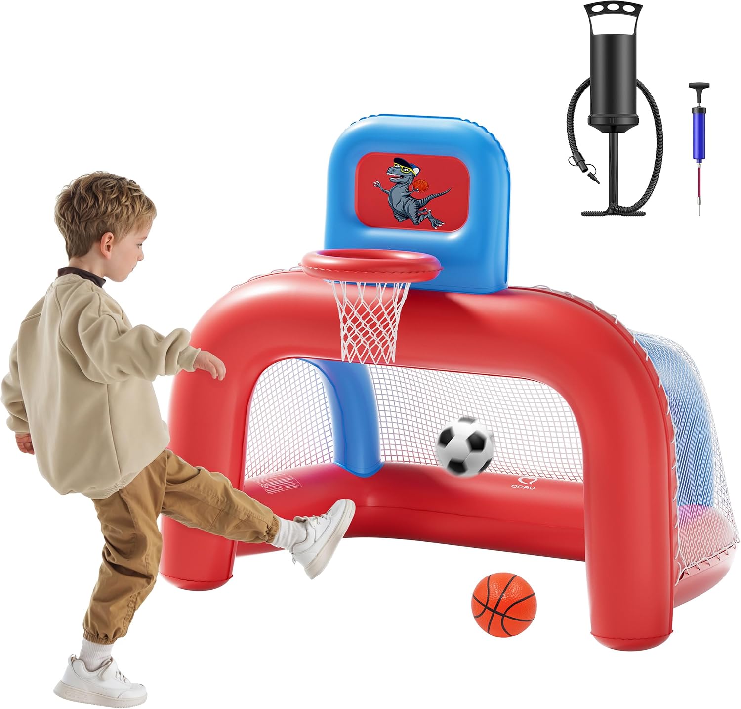 QPAU 2-in-1 inflatable sports center front view