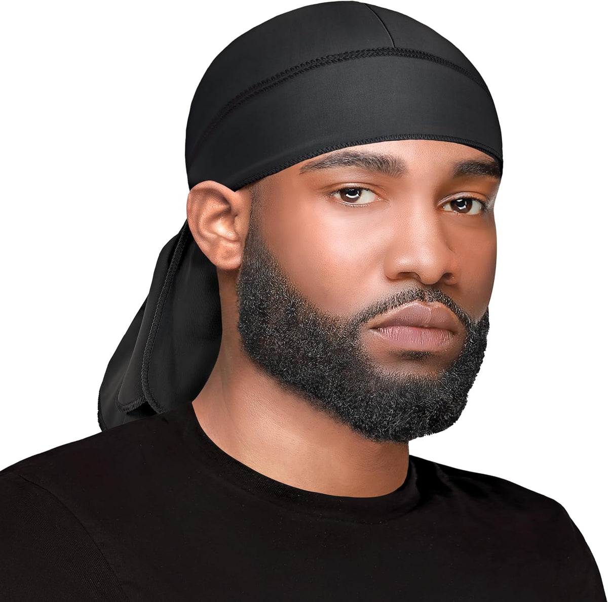 Wav Enforcer black snug fit hair wrap folded flat
