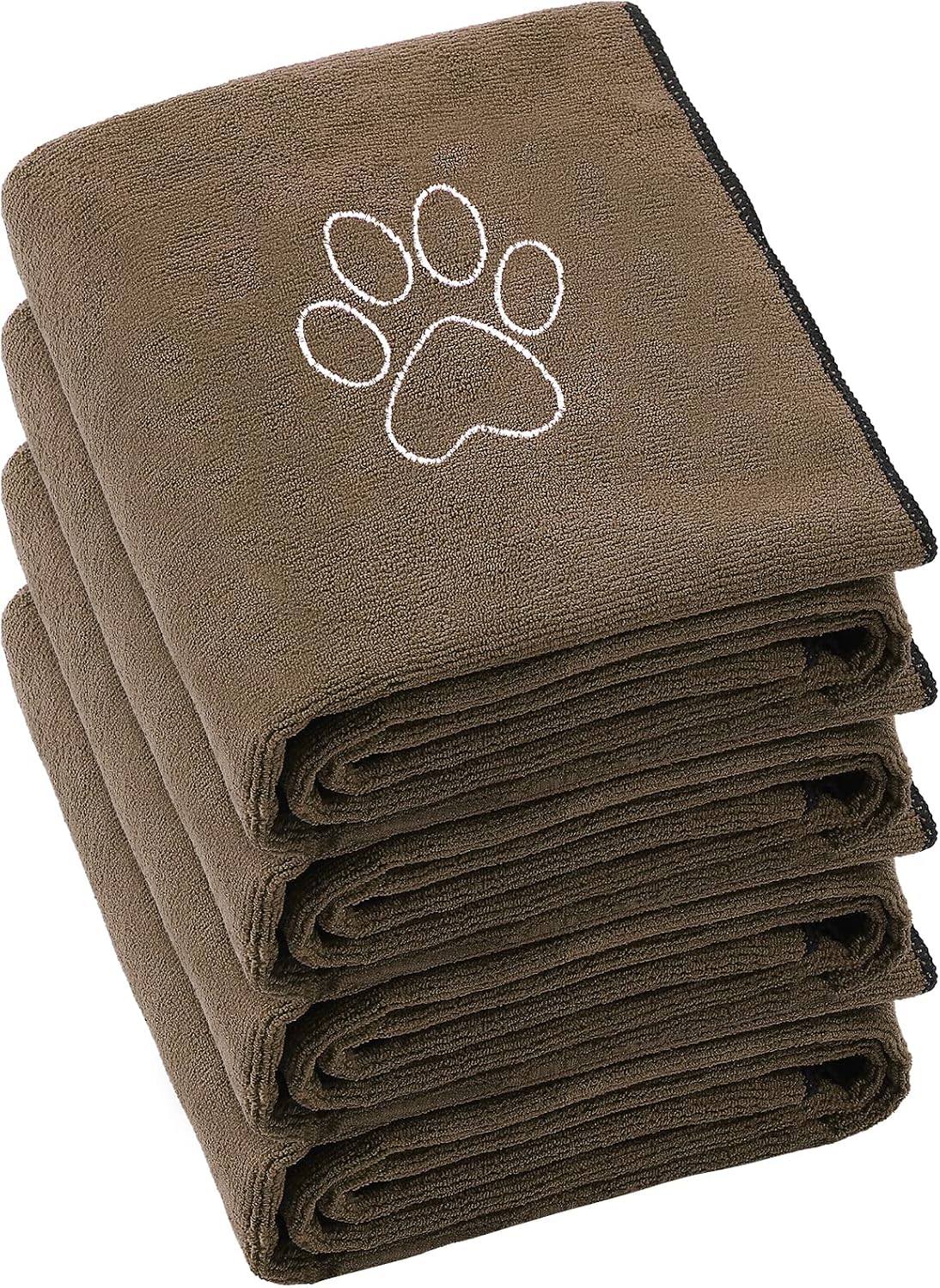 Chumia 4 Pack Dog Towels for Drying Large Microfiber Grooming Tools Absorbent Soft Bath Supplies with Embroidered Paw for Small Medium Pet Products(16 x 32 Inch,Gray, Black) - Image 11