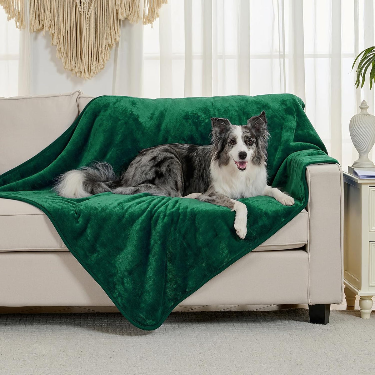 Yaning pet blanket folded to show double sided texture