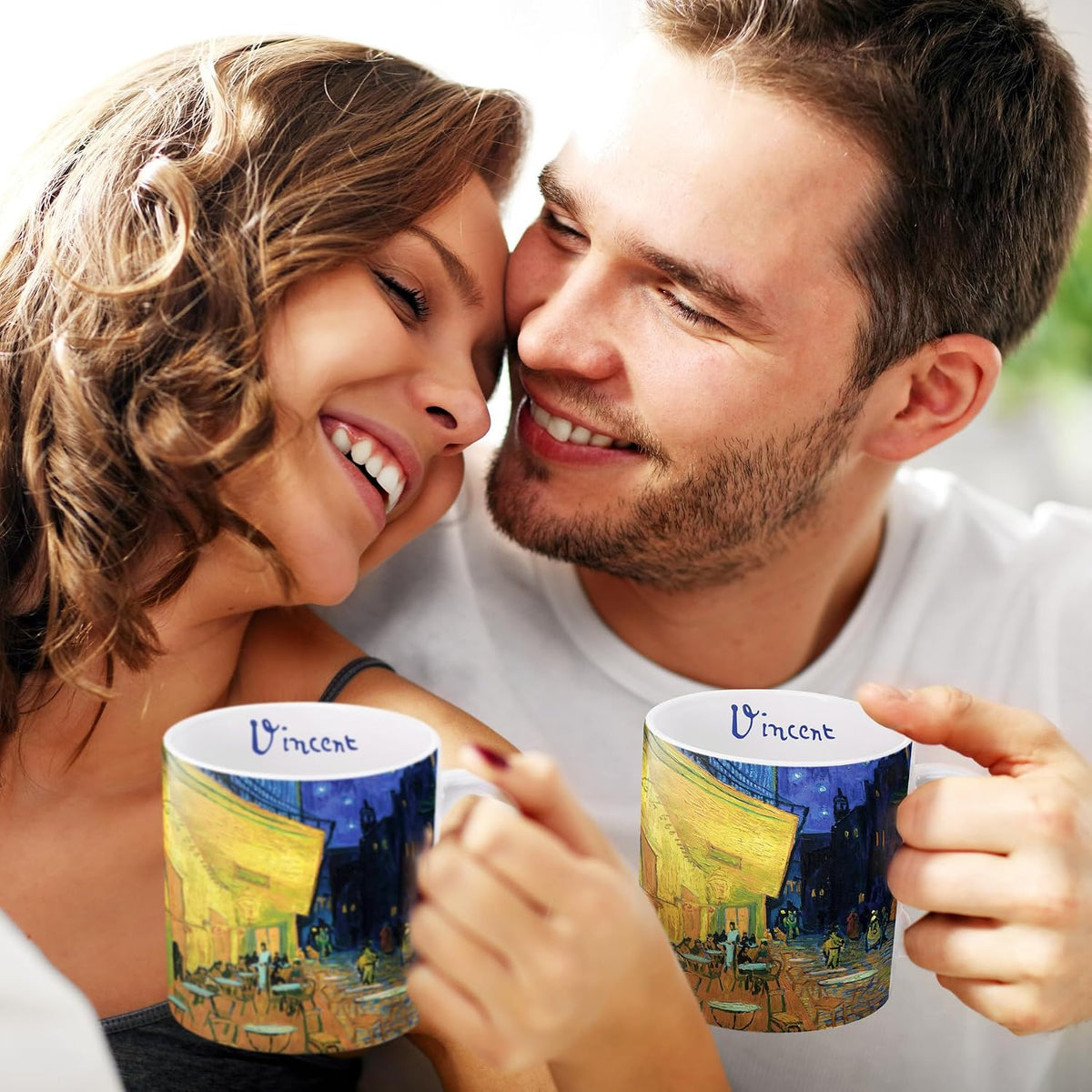 RainCaper Van Gogh Cafe Terrace 14 ounce coffee mug wrap-around artwork display