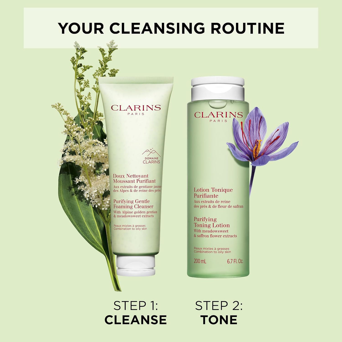 Clarins Purifying Gentle Foaming Face Cleanser | Cleanses, Purifies, Softens and Mattifies| Combination To Oily Skin Types - Image 9